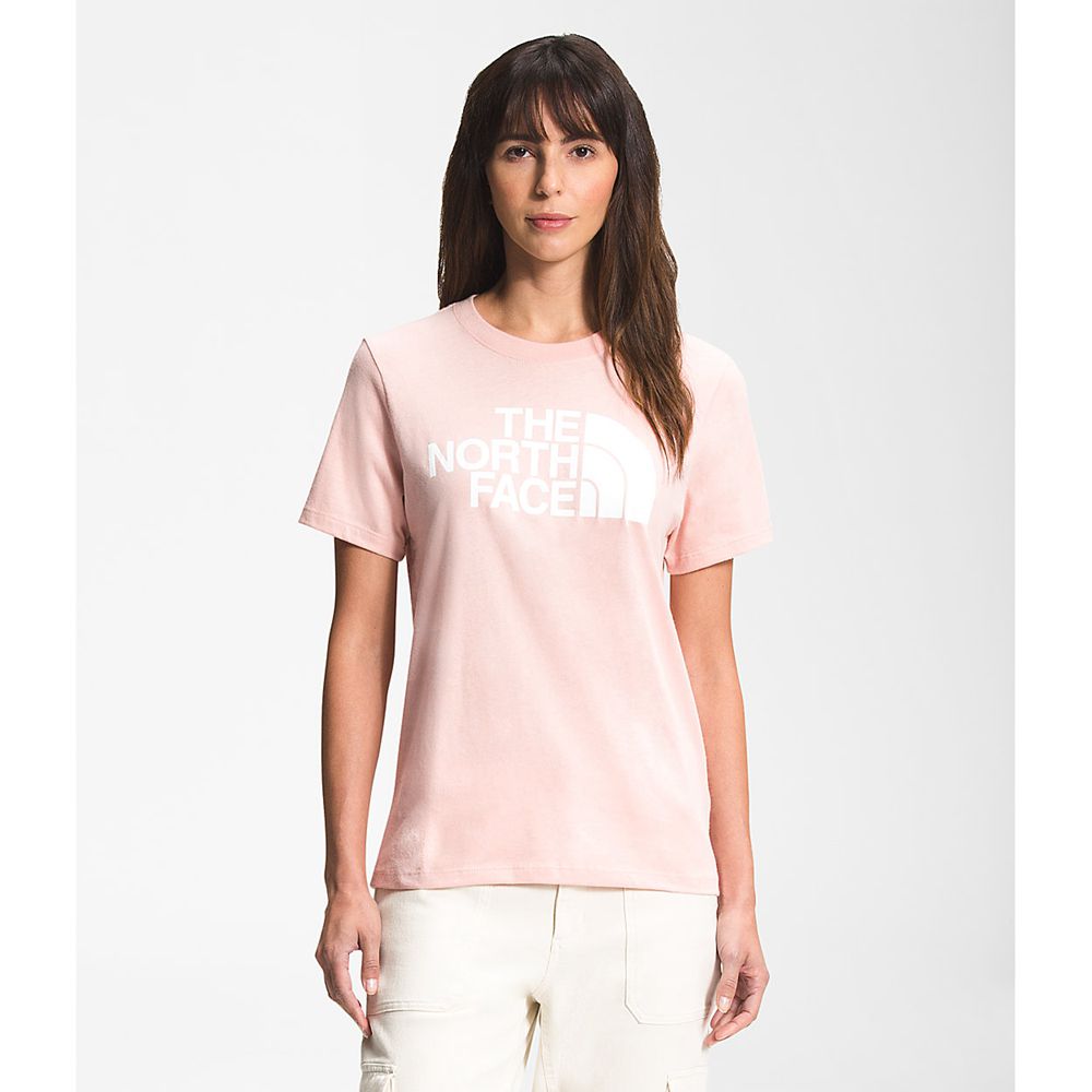 The North Face T-Shirts Womens Australia - The North Face Short Sleeve Half Dome Cotton Sand Rose (X